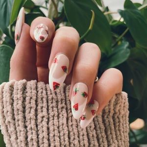 Strawberry French Tip Nails
